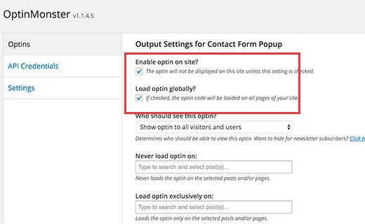 Enable optin on your site Enable optin on your site