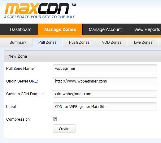 MaxCDN Pull Zone Details MaxCDN Pull Zone Details