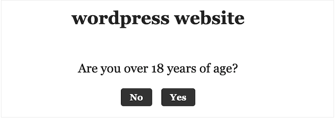 年龄限制的WordPress博客示例