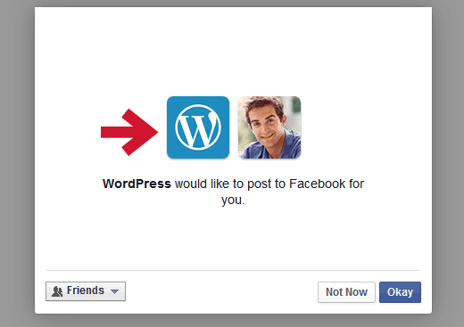 允许WordPress.com为您在Facebook上发布