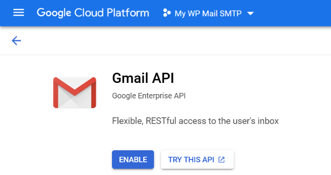 启用Gmail API