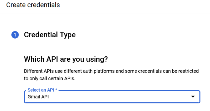 选择Gmail API