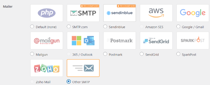 选择其他SMTP作为邮件发送器