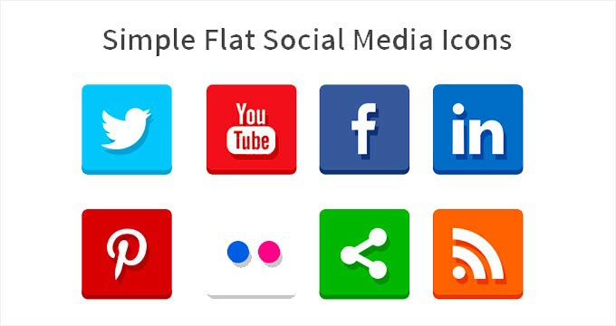 简单的平面社交媒体图标