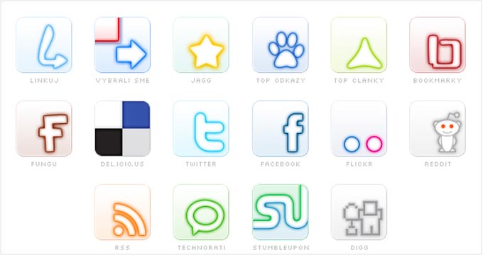 社交发光图标集 社交发光图标集