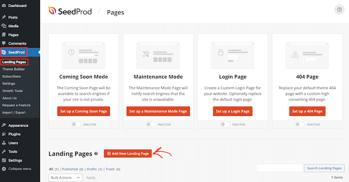 使用SeedProd创建新的主页设计