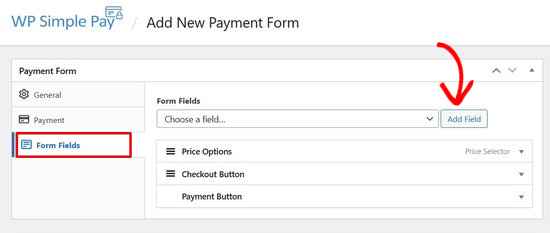 使用WP Simple Pay添加表单字段