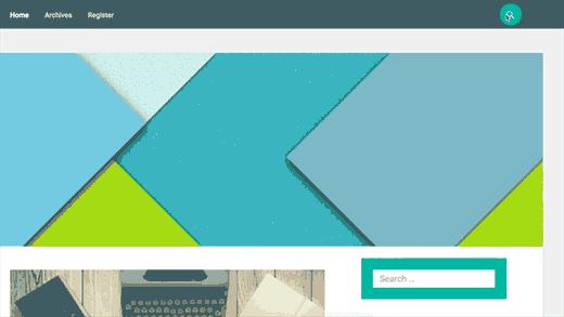 A WordPress site with Full screen search overlay A WordPress site with Full screen search overlay