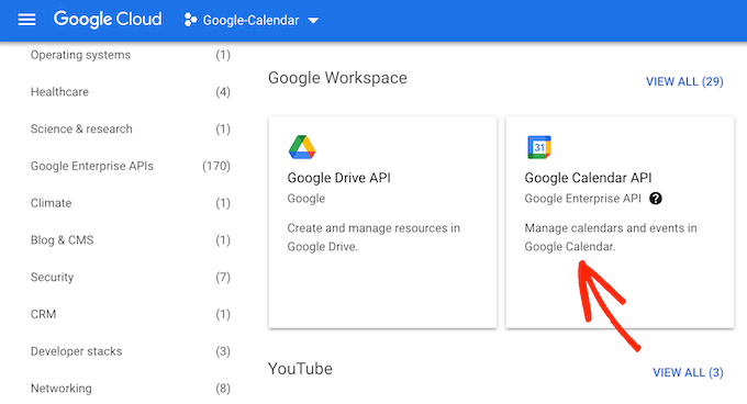 启用谷歌日历API 启用谷歌日历API