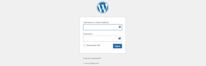 标准WordPress登录屏幕示例 标准WordPress登录屏幕示例