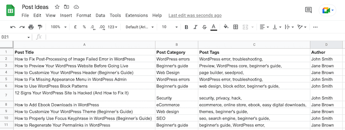 如何在WordPress中从CSV电子表格导入帖子想法