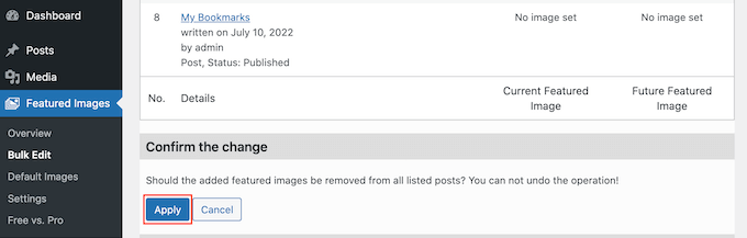 在WordPress中将批量编辑应用于您的特色图像