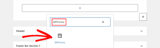 添加WPForms小部件块