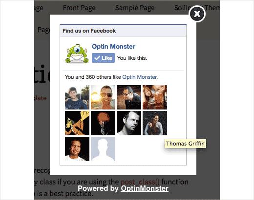 OptinMonster Facebook Like Box Popup OptinMonster Facebook Like Box Popup
