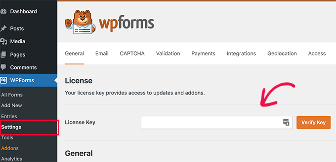 WPForms许可证密钥