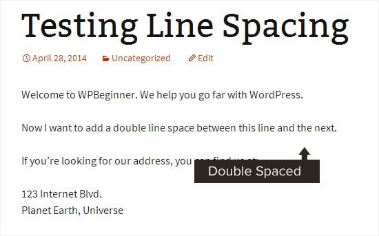 添加双行空间以在WordPress中创建段落