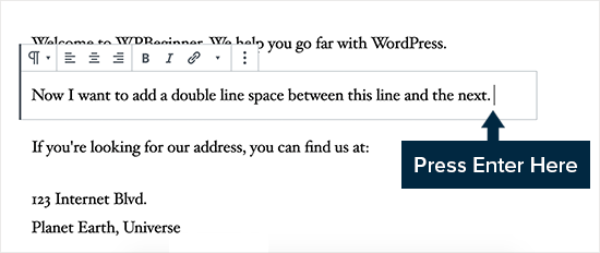 如何在WordPress中添加单/双行间距