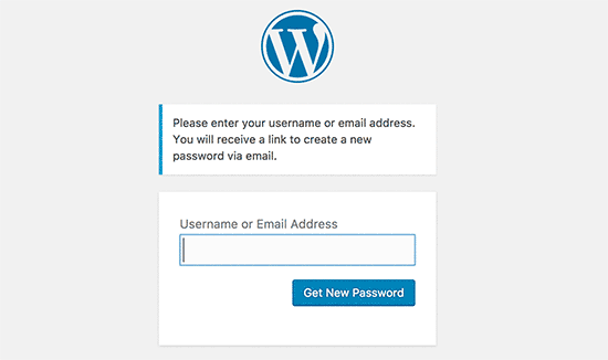 WordPress密码恢复屏幕