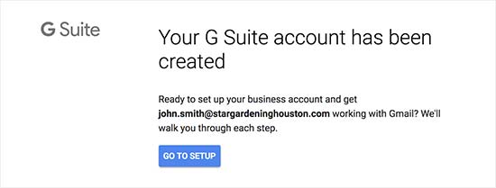 创建了G Suite帐户