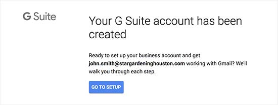 创建了G Suite帐户 创建了G Suite帐户
