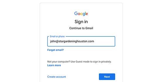 使用您的自定义域电子邮件登录Gmail