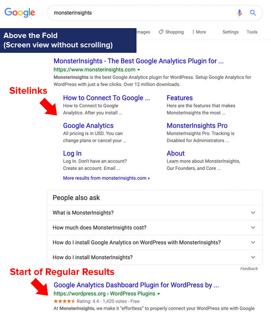 Google Sitelinks Above the Fold（数字房地产）
