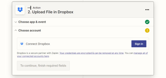 登录您的Dropbox帐户