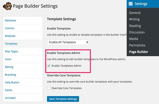 Save layout as template