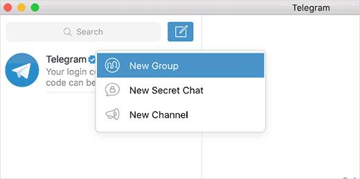 Creating a new Telegram group