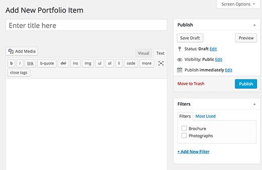 Add new portfolio item Add new portfolio item