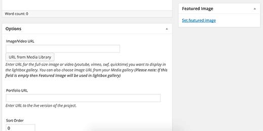 Adding portfolio media, image and featured image Adding portfolio media, image and featured image