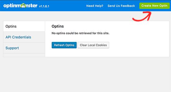 Create new optin Create new optin