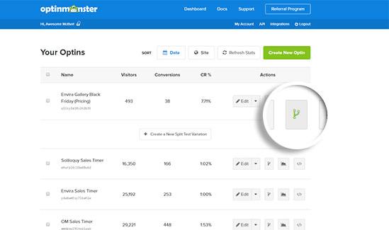 Running split tests in OptinMonster Running split tests in OptinMonster