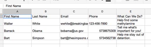 Zapier Spreadsheet