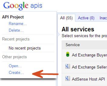 Create Google API Project Create Google API Project
