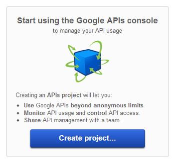 Creating a Google API account Creating a Google API account