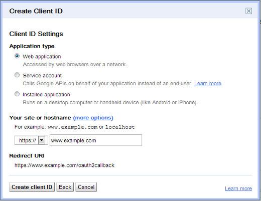 Google API Project Information Google API Information