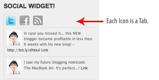 Tab based Social Widget Preview