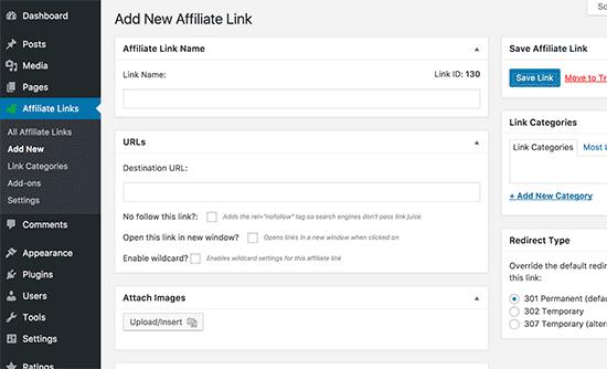 Add new affiliate link in WordPress using ThirstyAffiliates Add new affiliate link in WordPress using ThirstyAffiliates