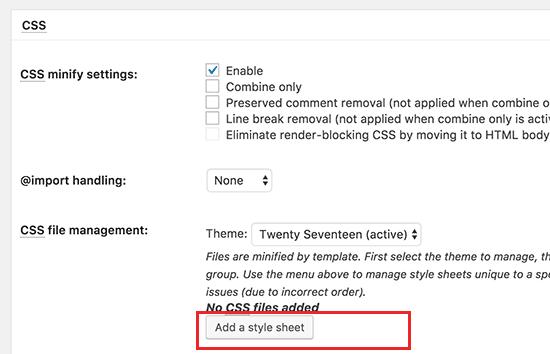 Add stylesheets to minify Add stylesheets to minify
