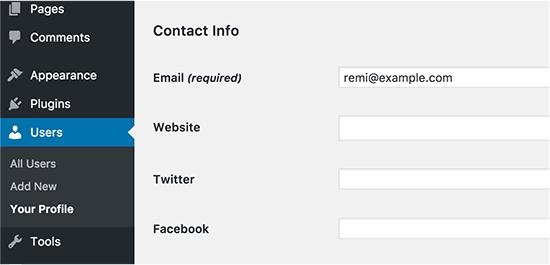 Extra user profile fields in WordPress Extra user profile fields in WordPress