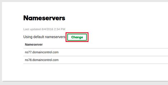 Change name servers Change name servers