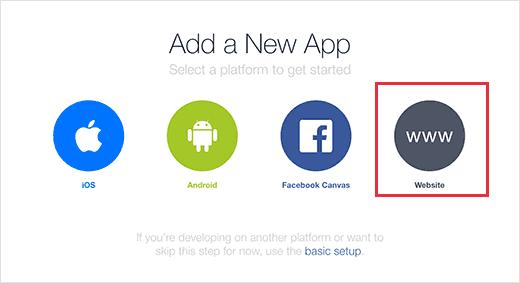 Create a new Facebook app Create a new Facebook app