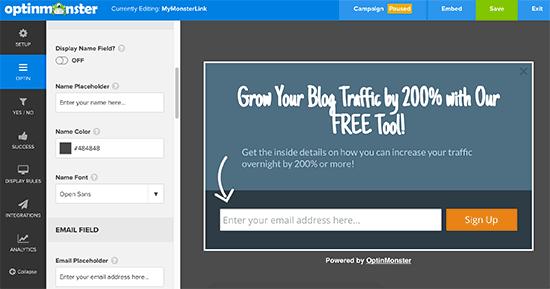 Design your form in OptinMonster Design your form in OptinMonster