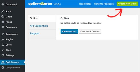 Create new optin Create new optin