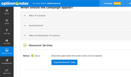 Enable Monster Link option Enable Monster Link option