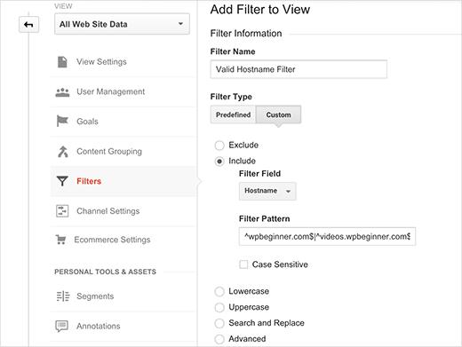 Creating a hostname filter in Google Analytics Creating a hostname filter in Google Analytics