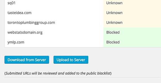 Download blacklist or upload yours Download blacklist or upload yours