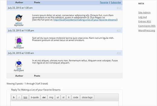 bbPress replies and topic reply form bbPress replies and topic reply form