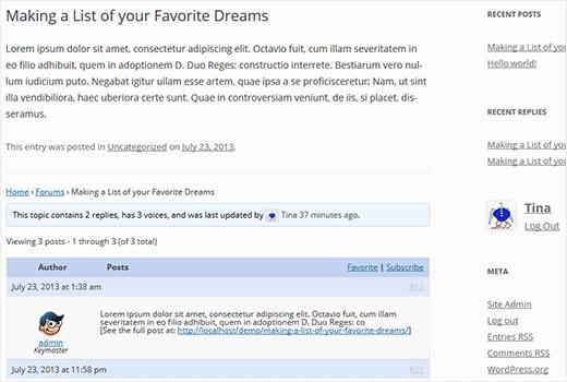 bbPress forum topics below WordPress posts as comments bbPress forum topics below WordPress posts as comments